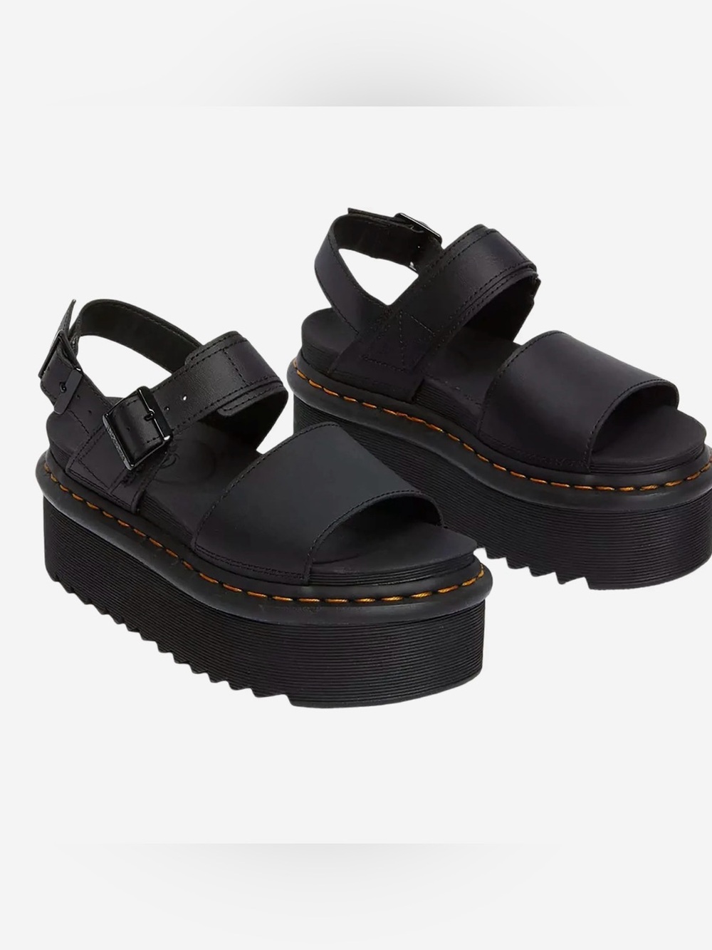 Dr. Martens Black quad leather platform size 8